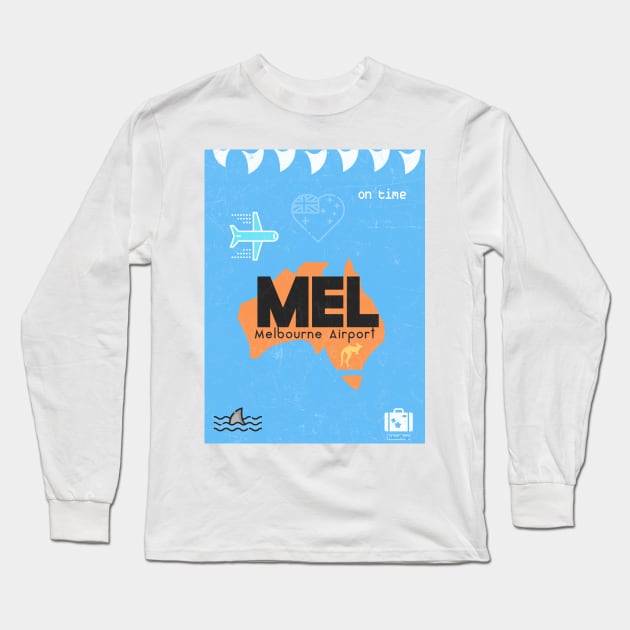 MEL Melbourne airport Long Sleeve T-Shirt by Woohoo